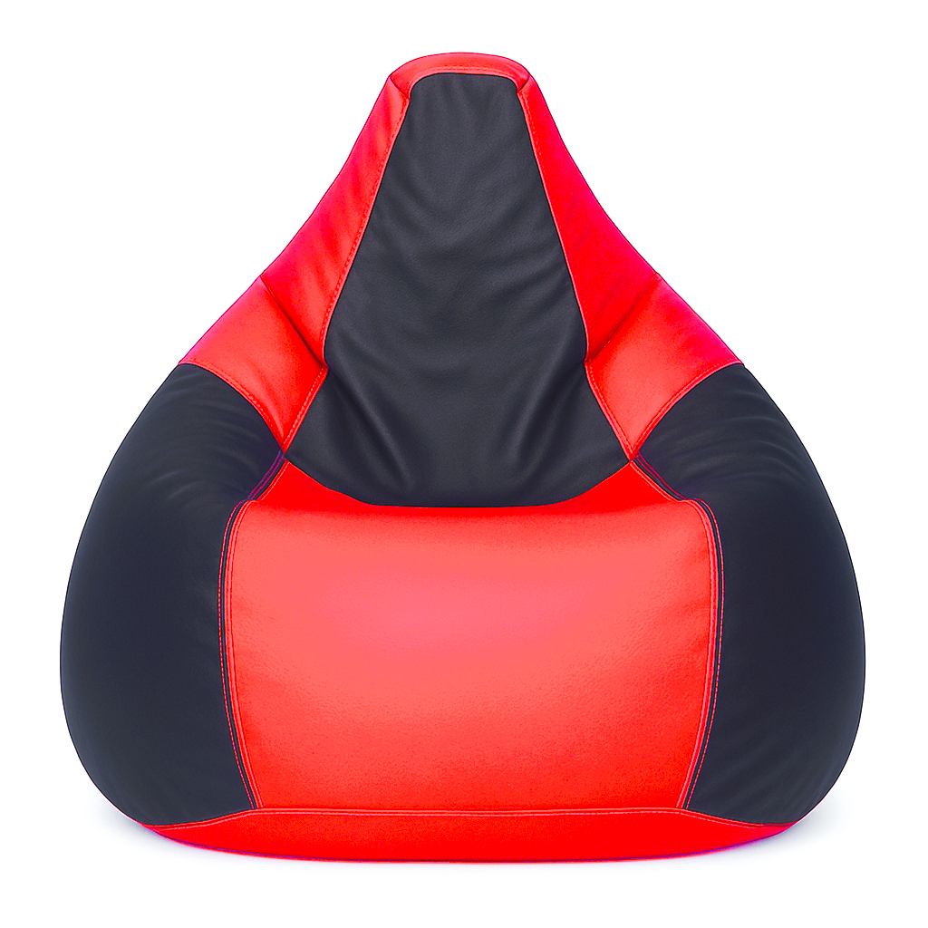 Checkered Egg Type Bean Bag - Red and Black