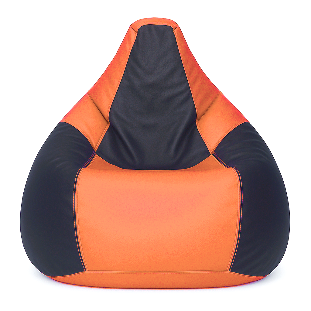 Checkered Egg Type Bean Bag Sandal and Black
