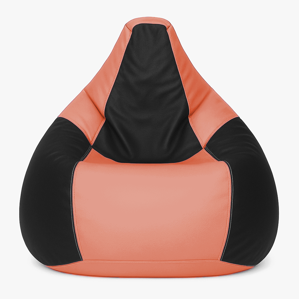 Checkered Egg Type Bean Bag - Tan Brown and Black