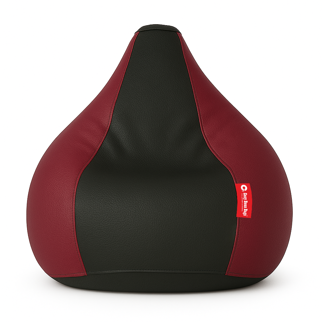 Dual Colour Bean Bag Black and Maroon