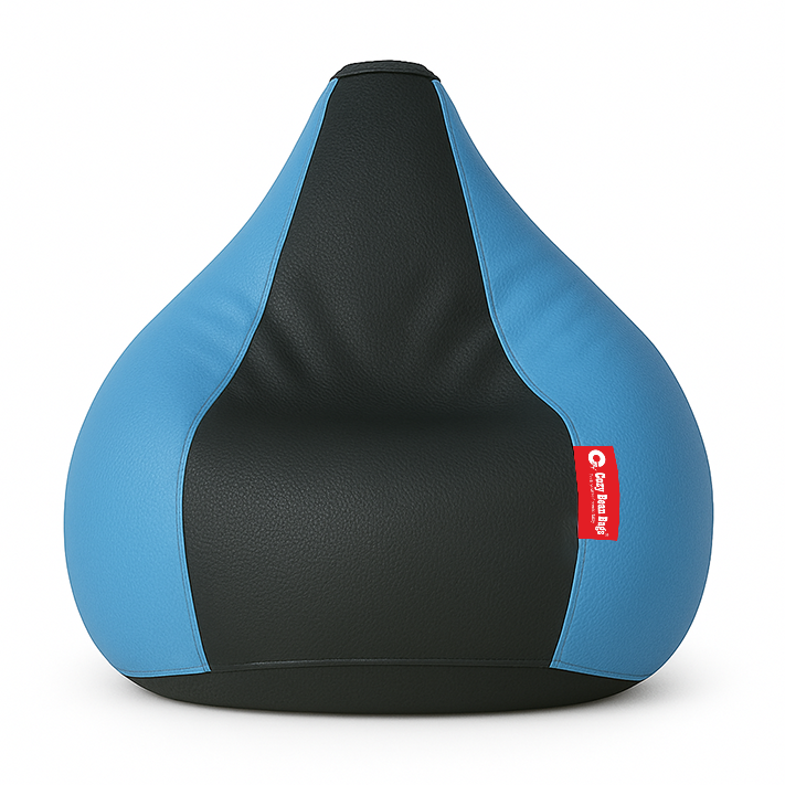 Dual Colour Bean Bag - Black and Sky Blue