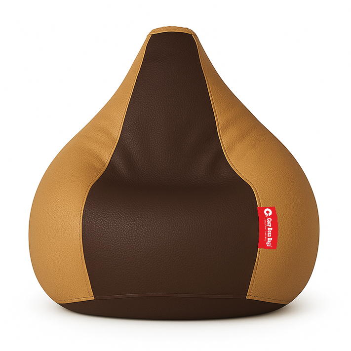 Dual Colour Bean Bag - Chocolate Brown and Sandal