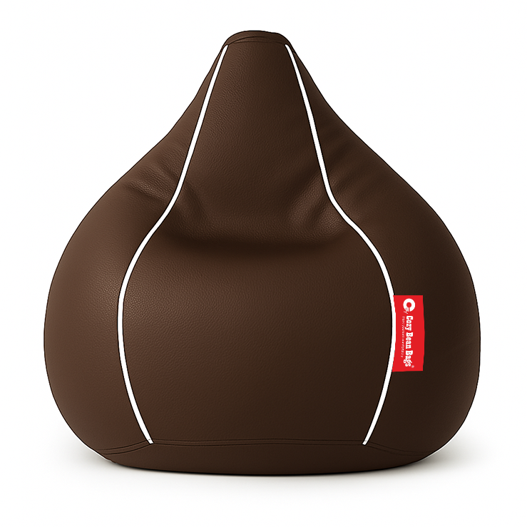 Sporty Egg Type Bean Bag Chocolate Brown and White