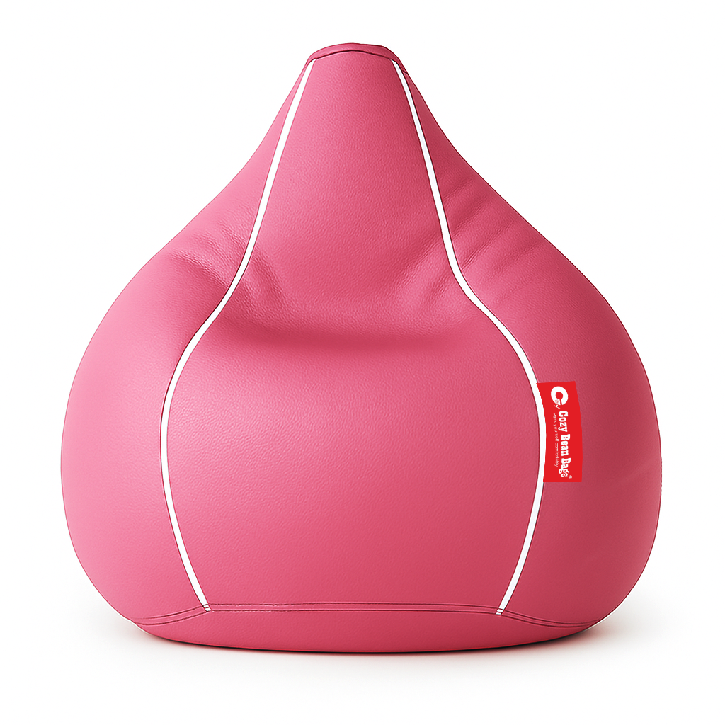 Sporty Egg Type Bean Bag - Pink and White
