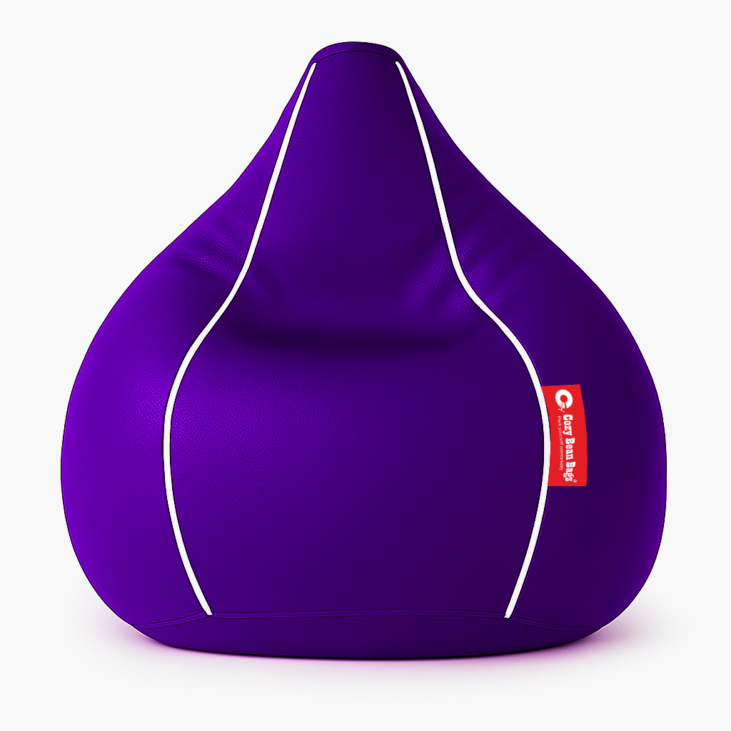 Sporty Egg Type Bean Bag - Purple and White