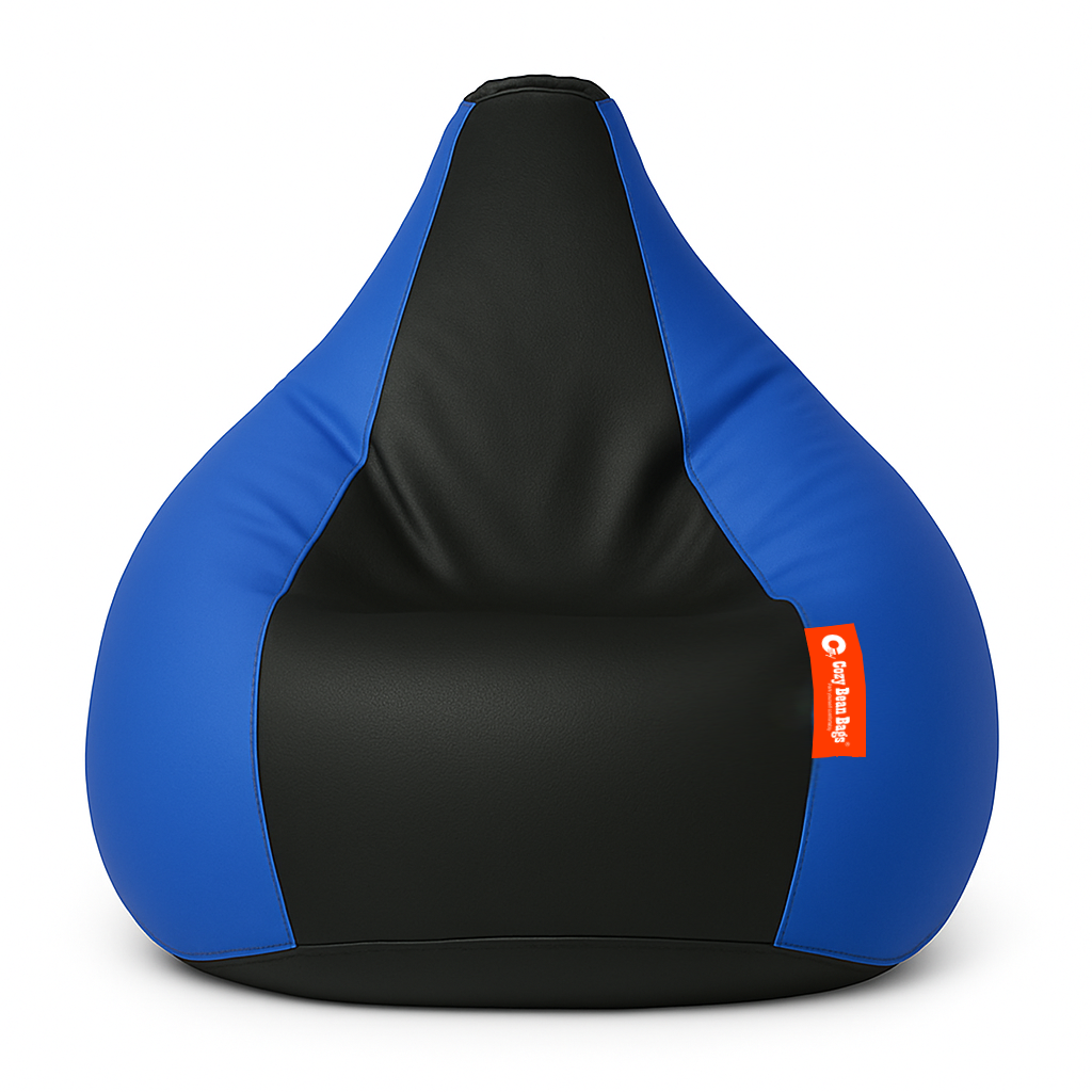 dual colour bean bag royalblue black