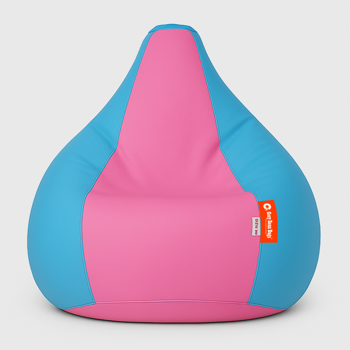 dual colour bean bag skyblue pink