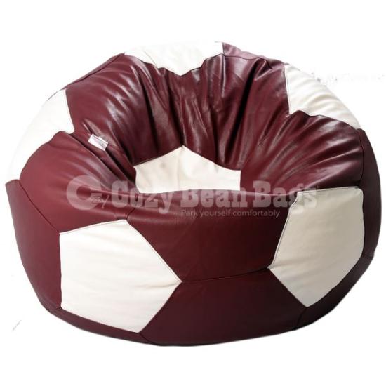 FootBall Bean Bag Maroon and White Cozy Bean Bags