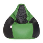green with black bean bag