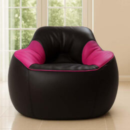 Cozy Bucket Sofa Bean Bag in Pink & Black