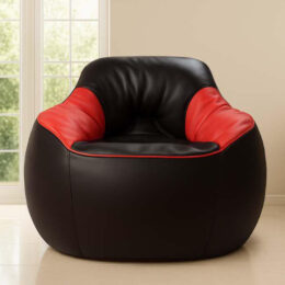 Bucket Sofa Bean Bag Black and Red