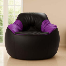 Bucket Sofa Bean Bag Black and Purple