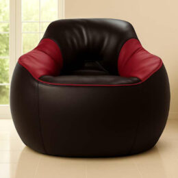 Bucket Sofa Bean Bag Black and Maroon