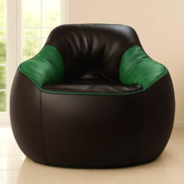 Bucket Sofa Bean Bag Green and Black