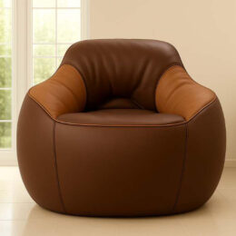 Bucket Sofa Bean Bag Tan and Chocolate Brown
