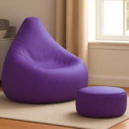 Cozy Purple Colour Bean Bag with Round Modo Combo Offer