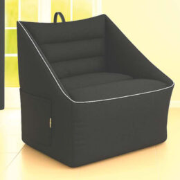 Cozy Box Sofa Black Colour Bean Bag with Beading | Single Colour | Cozy Bean Bags