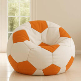 Cozy Foot Ball Bean Bag Orange and White premium bean bag chair