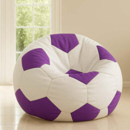 Cozy Foot Ball Bean Bag White and Purple premium bean bag chair