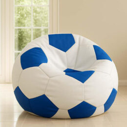 Cozy Foot Ball Bean Bag White and Royal Blue premium bean bag chair
