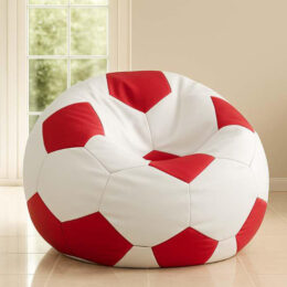 Cozy Foot Ball Bean Bag White and Red premium bean bag chair