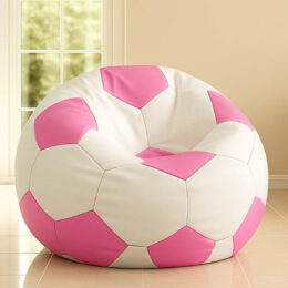 Cozy Foot Ball Bean Bag White and Pink premium bean bag chair