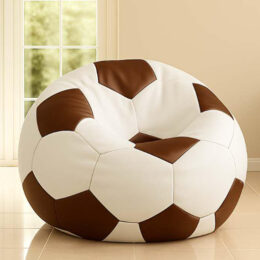 Cozy Foot Ball Bean Bag White and Chocolate Brown premium bean bag chair