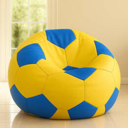 Cozy Foot Ball Bean Bag Yellow and Royal Blue premium bean bag chair