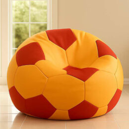 Cozy Foot Ball Bean Bag Yellow and Red premium bean bag chair