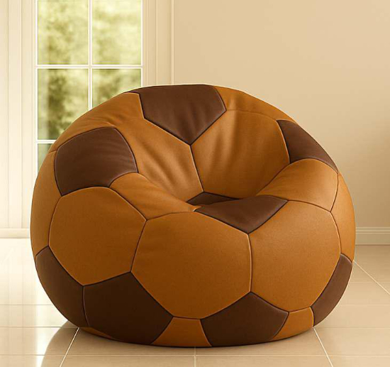 Cozy Foot Ball Bean Bag Tan Brown and Chocolate Brown premium bean bag chair